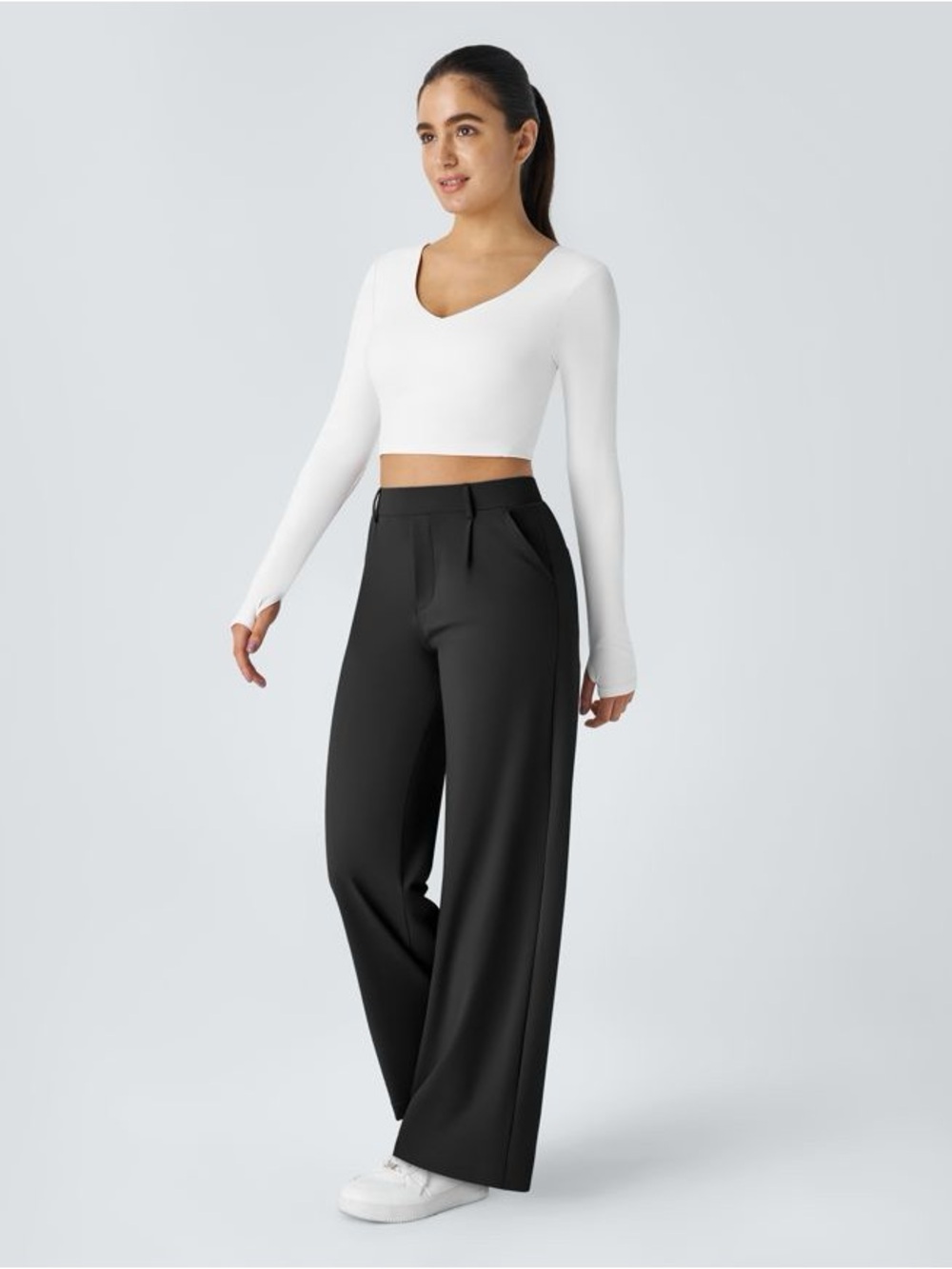 Halara Flex™ DayStretch High Waisted Tummy Control Straight Leg Work Pants